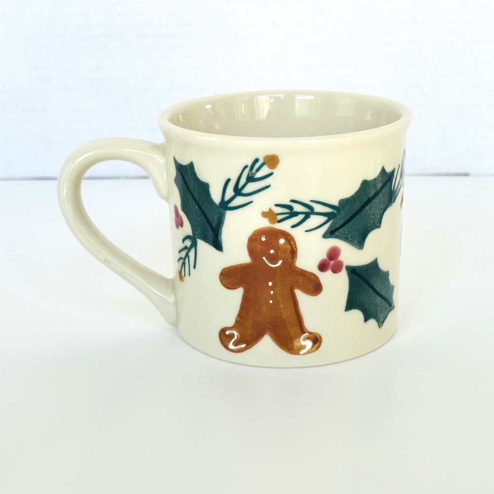 Hartstone Pottery Christmas Mug Gingerbread Man Stocking Ornament Mistletoe